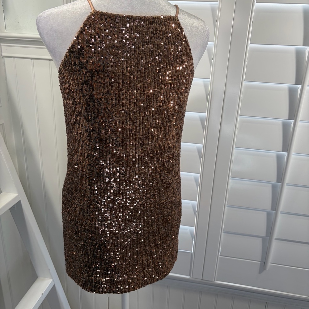Gianni Bini Copper Sequin Tank Top - Picture 4 of 8